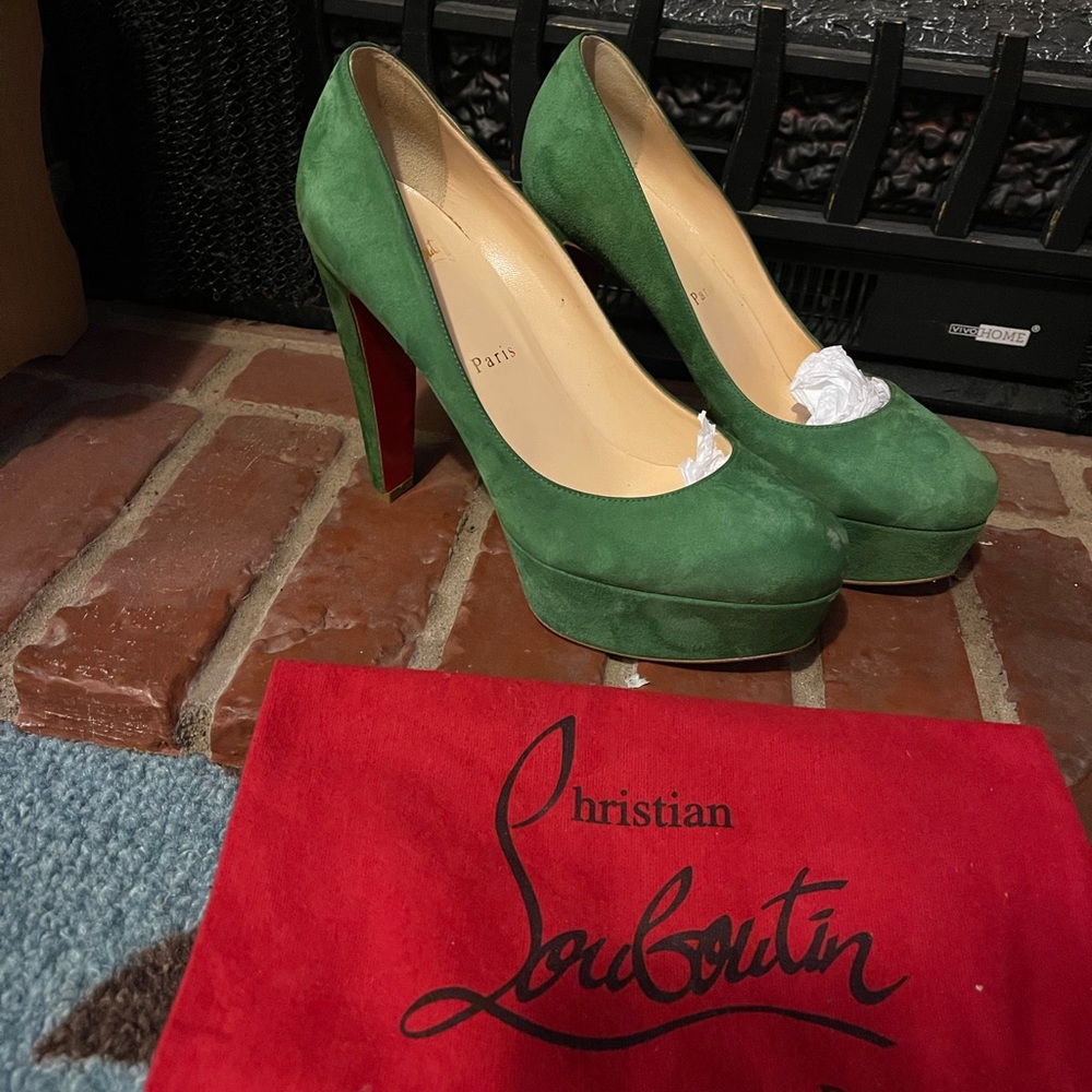 Red Christian Louboutin 120 Bibi Suede Pumps